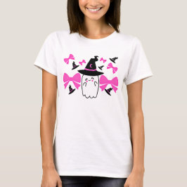 Pink Coquette Ghost mit Bows Halloween T-Shirt