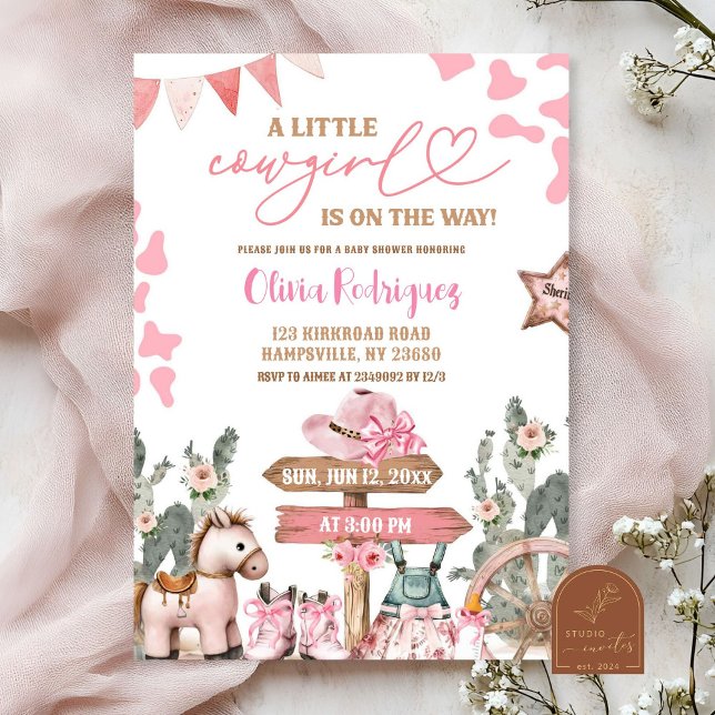 Pink Coquette Kleine Cowgirl Babydusche Einladung (Von Creator hochgeladen)