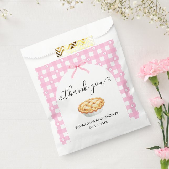 Pink Coquette Pie Baby Shower Thank You Geschenktütchen (Versiegelt)