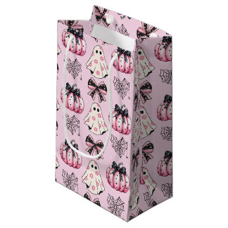 Pink Coquette Pumpkin Ghosts Halloween Muster Kleine Geschenktüte