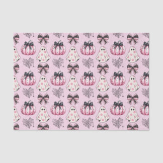 Pink Coquette Pumpkin Ghosts Halloween Muster Seidenpapier