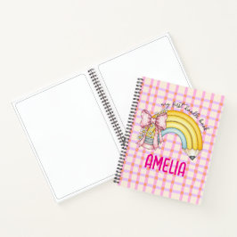 Pink Coquette School Pencil Spiral Sketch Notebook Notizbuch