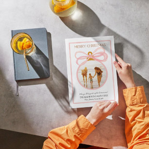 Pink Coquette Weihnachts Foto Weihnachtskarte Feiertagskarte