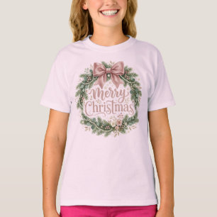 Pink Coquette Weihnachtskranz Pinkmas T-Shirt