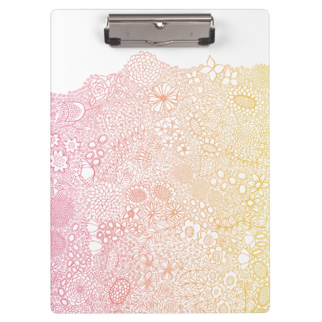 Pink Coral Elegante Artist Personalisierter Name Klemmbrett (Vorderseite)