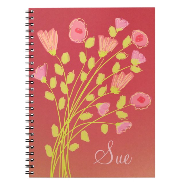 Pink Coral Flower Notebook Notizblock (Vorderseite)