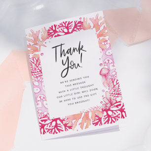 Pink Coral Nautical Baby Dusche Vielen Dank Dankeskarte