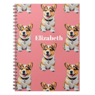 Pink Corgi Notebook individuell einstellbarer weiß Notizblock