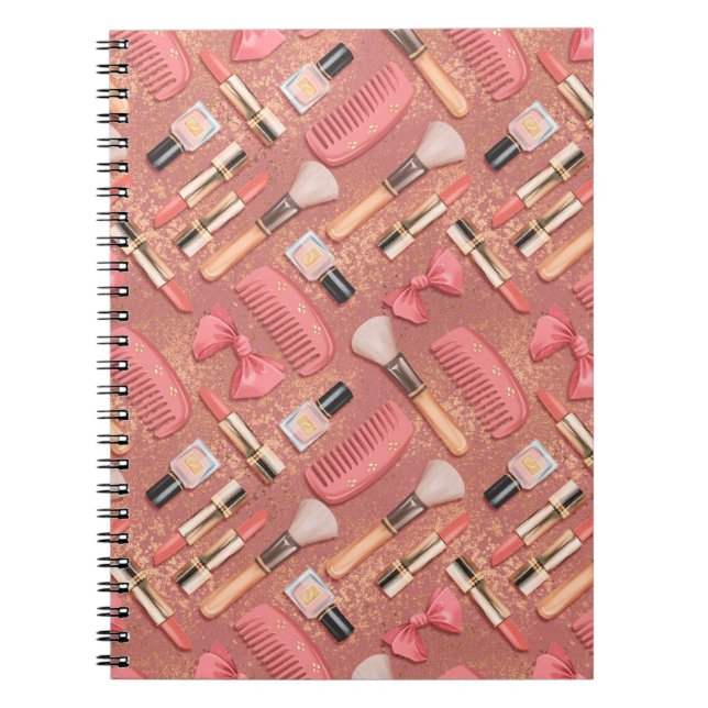 Pink Cosmetics Pattern Glitter  Notizblock (Vorderseite)