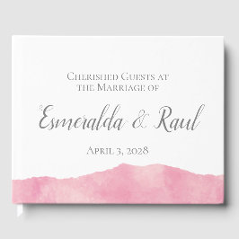 Pink Cotton Candy Aquarelle Mariage Livre d'or