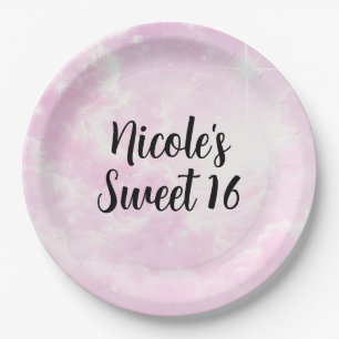 Pink Cotton Candy Clouds Starry Sky Birthday Party Pappteller