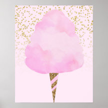 Pink Cotton Candy & Gold Glitzer Niedlich Trendy G