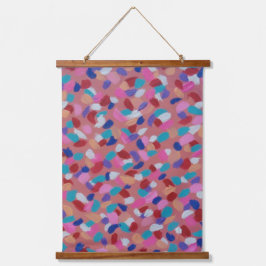 Pink Cotton Candy Wandteppich Mit Holzrahmen