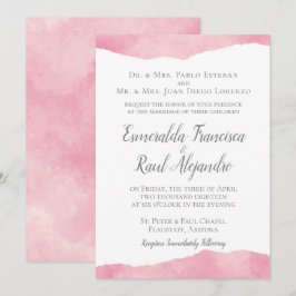 Pink Cotton Candy Watercolor Hochzeit Einladung