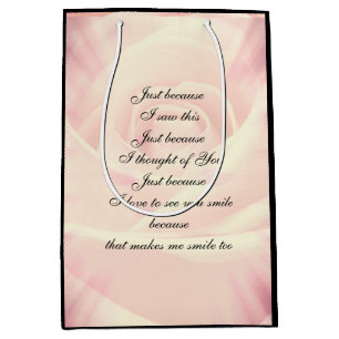 Pink Country Chic Gedicht Design Mittlere Geschenktüte