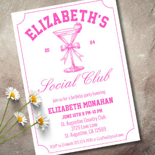 Pink Country Club Sozialpartner Geburtstagsparty Einladung