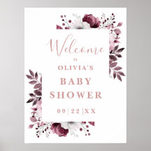 Pink Country Floral Baby Dusche Begrüßungszeichen
