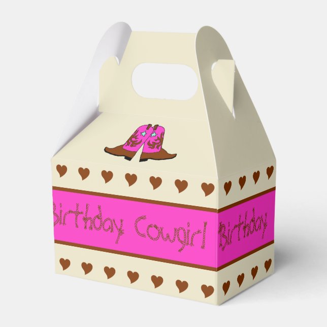 Pink Country Western Cowgirl Boots Party Geschenkb Geschenkschachtel (Vorderseite)