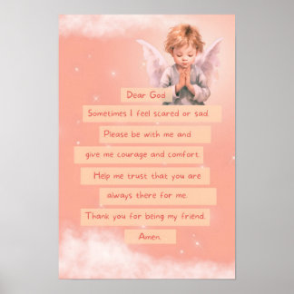Pink Course Child Prayer Poster