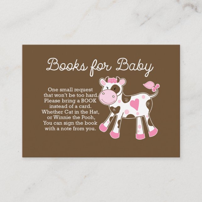 Pink Cow Girl Baby shower de réservation Cartes de (Devant)