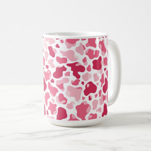 Pink Cow Print Mug Kaffeetasse (VorderseiteRechts)
