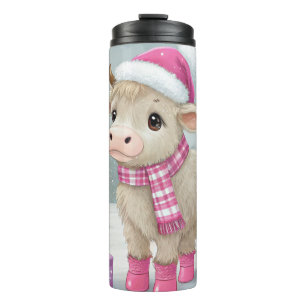 Pink Cow Weihnachten Tumblr – Süßes Weihnachtsgesc Thermosbecher