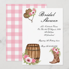 PINK COWBOY BRIDAL SHOWER EINLADUNG