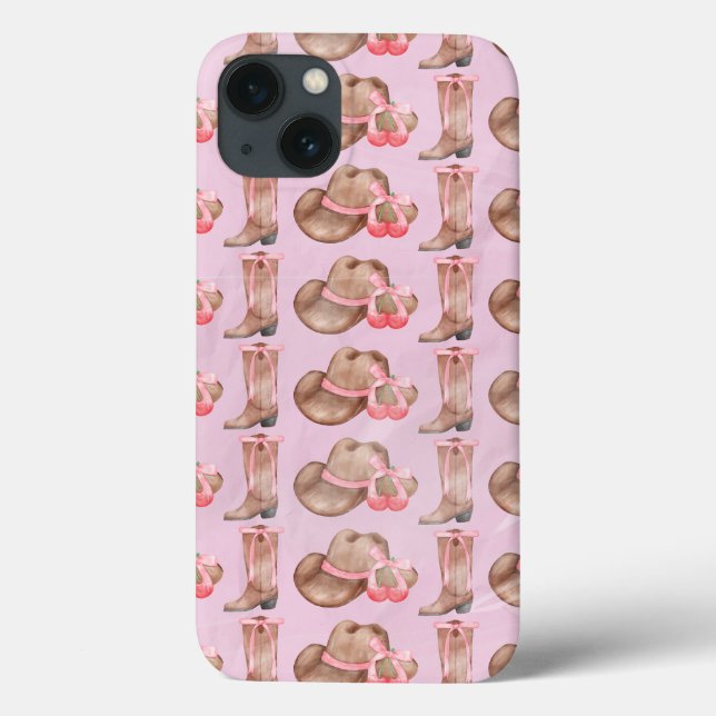 Pink Cowboy Hat and Boots Coquette Case-Mate iPhone Hülle (Rückseite)