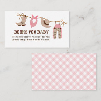 Pink Cowgirl Babydusche Bücher für die Babyausstat Begleitkarte
