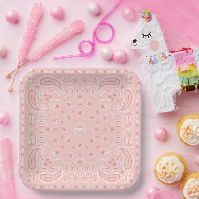 Pink Cowgirl | Bandana Pappteller (Party)