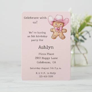 Pink Cowgirl Birthday Einladung