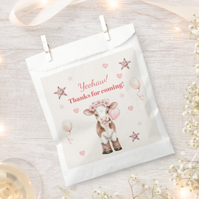 Pink Cowgirl Birthday | Farm Theme 1st Geschenktütchen (Ausgeschnitten)