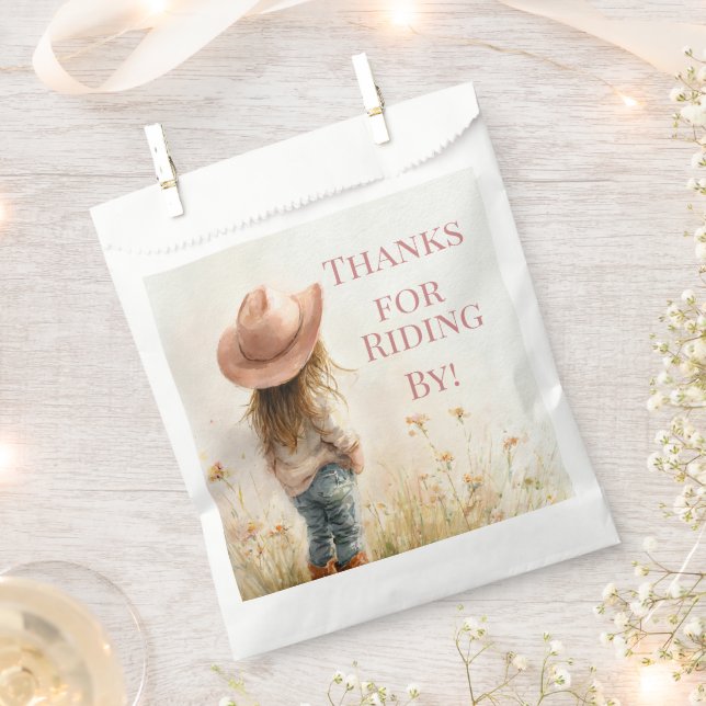 Pink Cowgirl Birthday | Farm Theme 1st  Geschenktütchen (Ausgeschnitten)