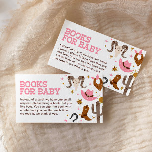 Pink Cowgirl Books for Baby Western Rodeo Dusche Begleitkarte