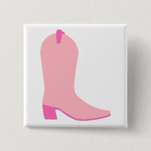 Pink Cowgirl Boot Button