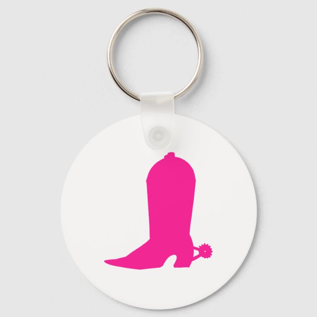 Pink Cowgirl Boot Schlüsselanhänger (Vorderseite)