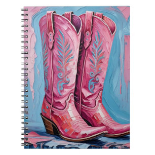 Pink Cowgirl Boots Notebook Notizblock