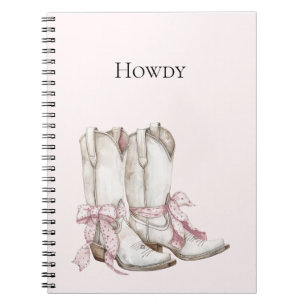 Pink Cowgirl Boots Notizblock