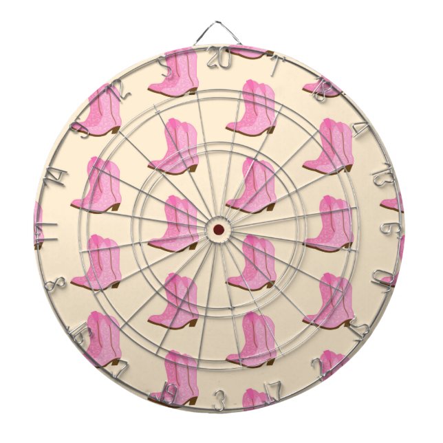 Pink Cowgirl Cowboy Boots Country Texas Ranch Dartscheibe (vorne)