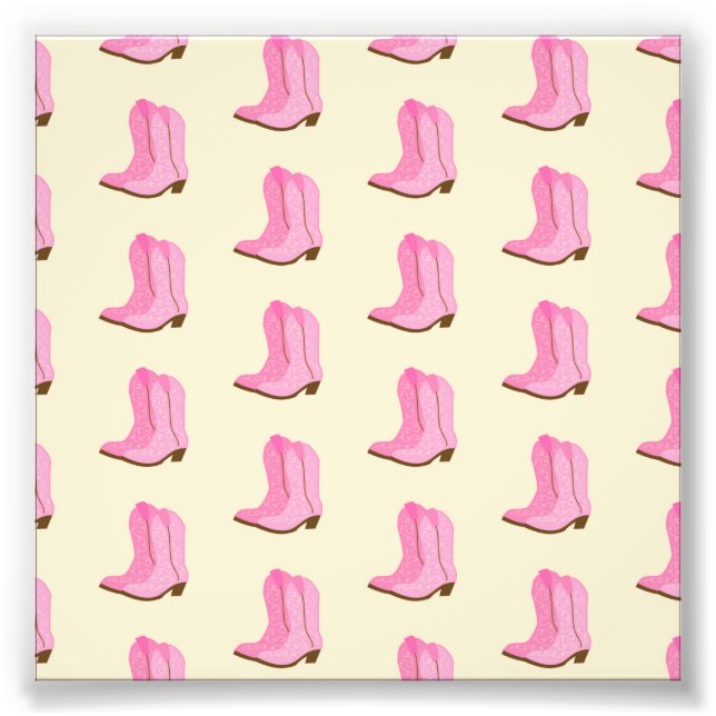 Pink Cowgirl Cowboy Boots Country Texas Ranch Fotodruck (Vorne)