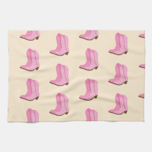 Pink Cowgirl Cowboy Boots Country Texas Ranch Geschirrtuch