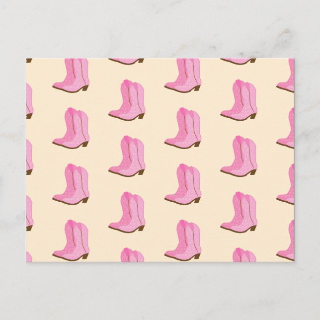 Pink Cowgirl Cowboy Boots Country Texas Ranch Postkarte (Vorderseite)
