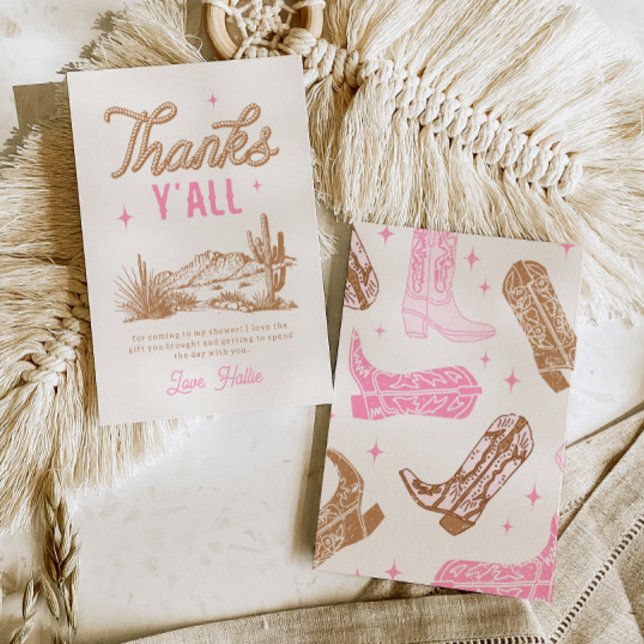 Pink Cowgirl Danke Karte (Von Creator hochgeladen)
