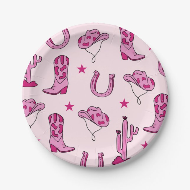 Pink Cowgirl First Rodeo Teller (Vorderseite)