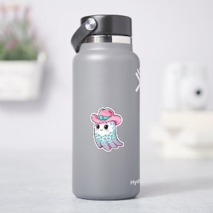 Pink Cowgirl Ghost mit Leopard Print Sticker