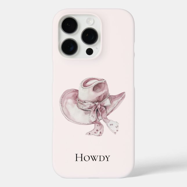 Pink Cowgirl Hat iPhone 16 Pro Hülle (Rückseite)