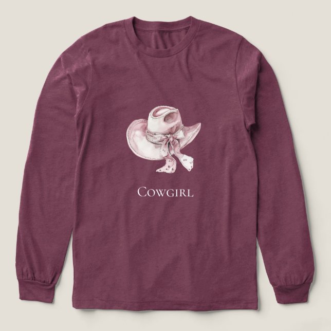 Pink Cowgirl Hat Tri-Blend Shirt (Design Vorderseite)