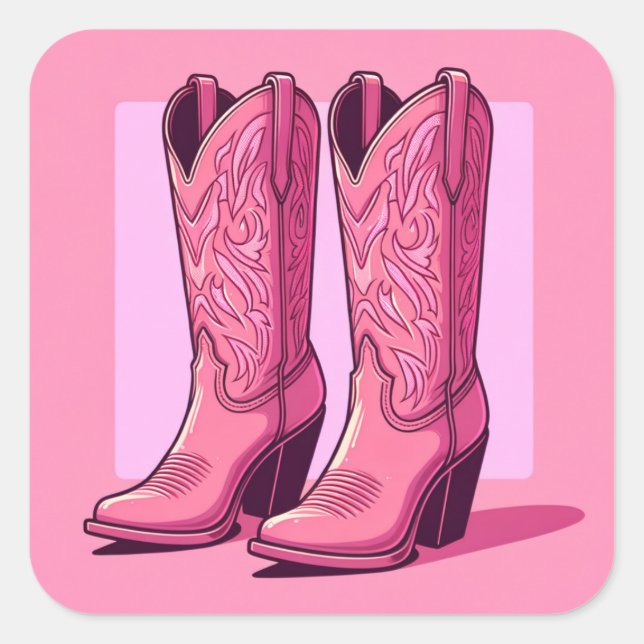 Pink Cowgirl Stiefel Western Trendy Sticker (Vorderseite)