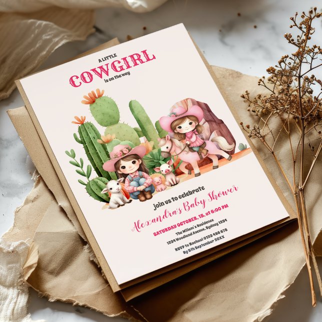 Pink Cowgirl Western Babydusche Einladung (Von Creator hochgeladen)