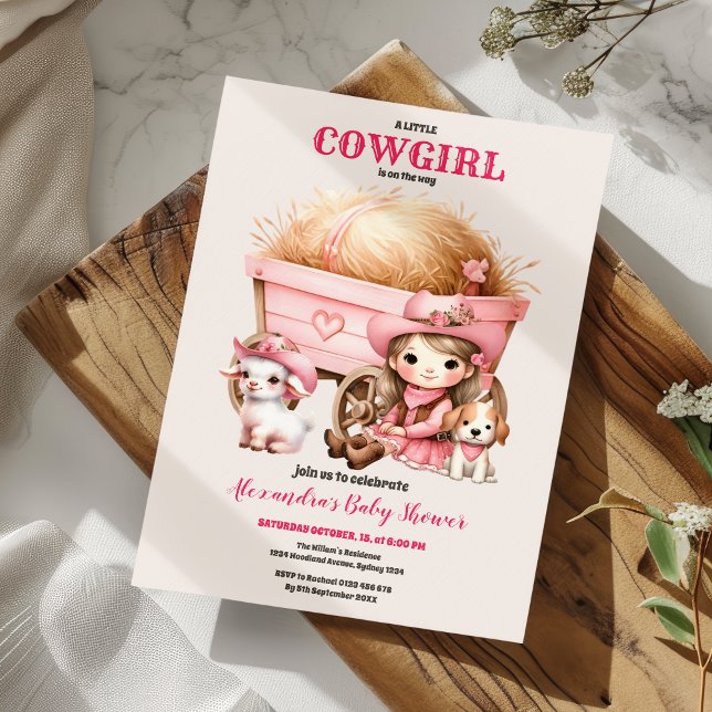 Pink Cowgirl Western Babydusche Einladung (Von Creator hochgeladen)